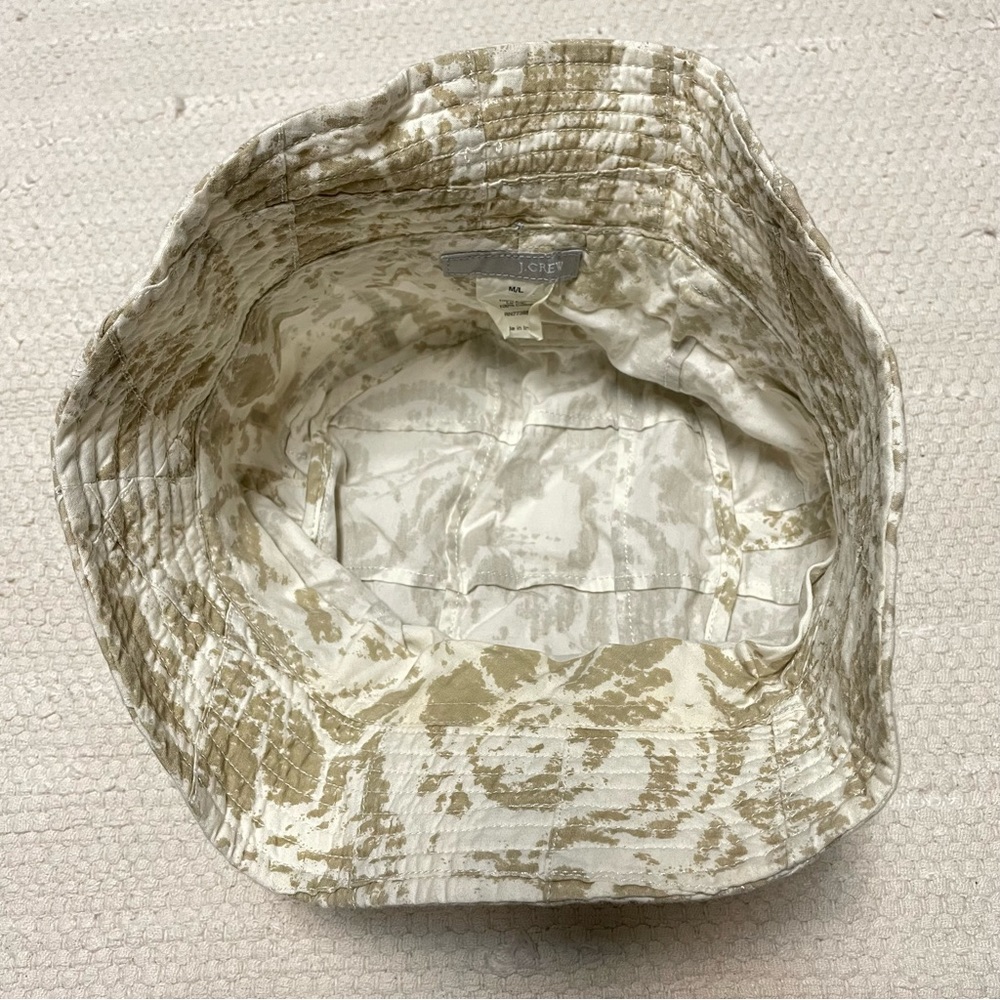 J. Crew Unisex Bucket Hat in color Off White/Tan Size M/L - Picture 3 of 9